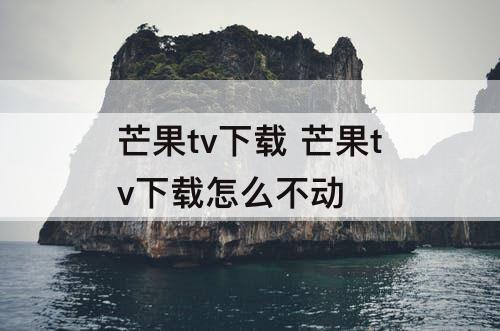 芒果tv下载 芒果tv下载怎么不动