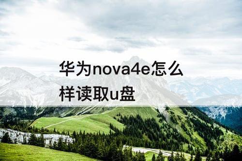 华为nova4e怎么样读取u盘