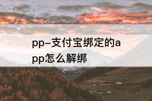 pp-支付宝绑定的app怎么解绑