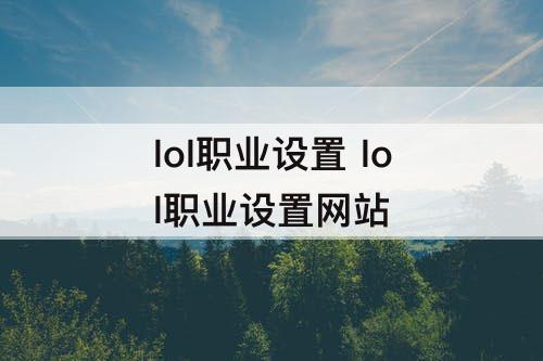 lol职业设置 lol职业设置网站