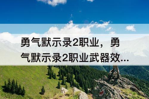 勇气默示录2职业，勇气默示录2职业武器效果