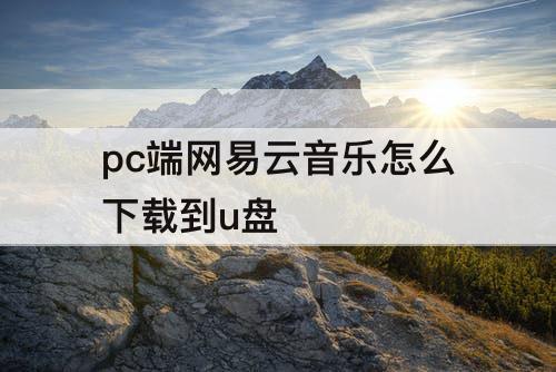 pc端网易云音乐怎么下载到u盘