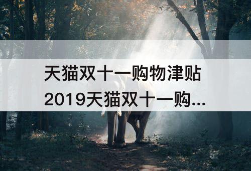 天猫双十一购物津贴 2019天猫双十一购物津贴在哪领
