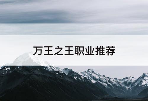 万王之王职业推荐