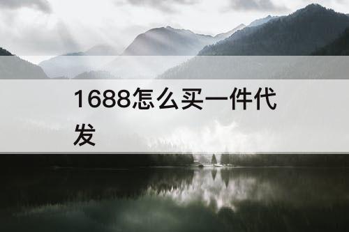 1688怎么买一件代发