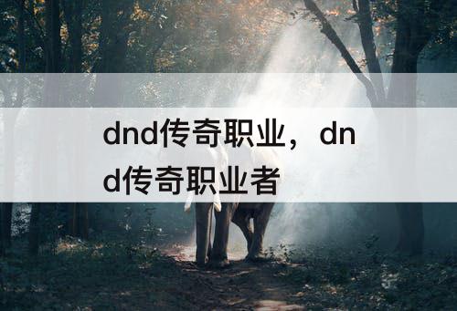 dnd传奇职业，dnd传奇职业者