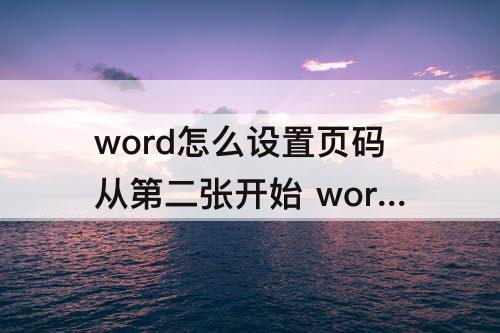 word怎么设置页码从第二张开始 word怎么设置页码从第二张开始为1