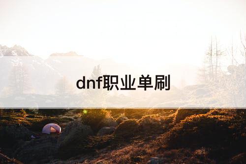 dnf职业单刷