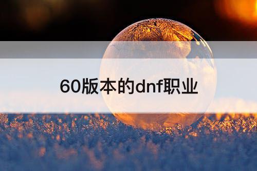60版本的dnf职业