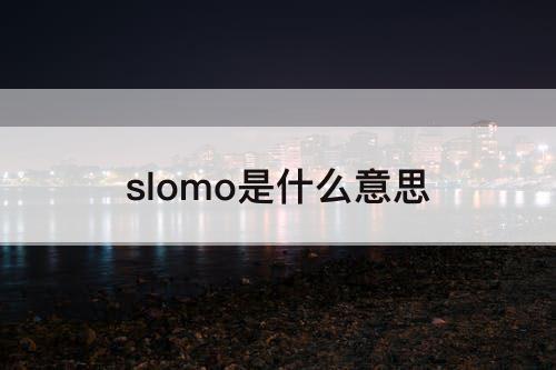 slomo是什么意思