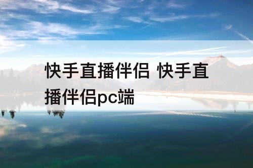 快手直播伴侣 快手直播伴侣pc端