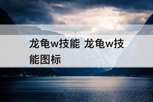 龙龟w技能 龙龟w技能图标