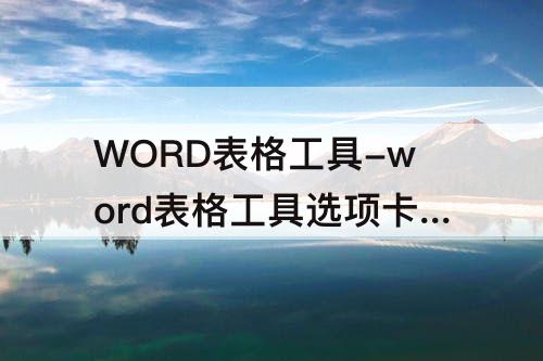 WORD表格工具-word表格工具选项卡行和列对话框