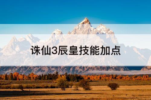 诛仙3辰皇技能加点