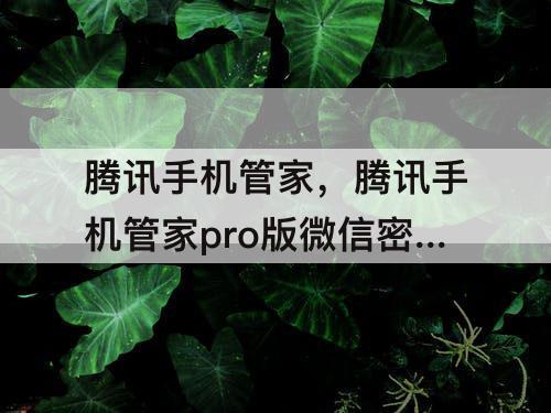 腾讯手机管家，腾讯手机管家pro版微信密友怎么用