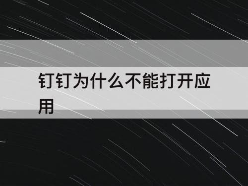 钉钉为什么不能打开应用