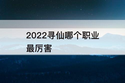 2022寻仙哪个职业最厉害
