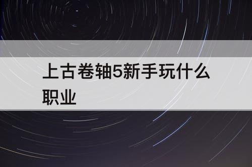 上古卷轴5新手玩什么职业