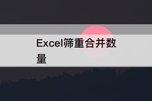 Excel筛重合并数量
