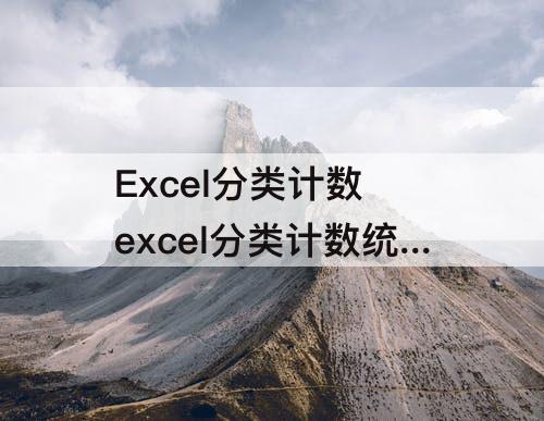Excel分类计数 excel分类计数统计