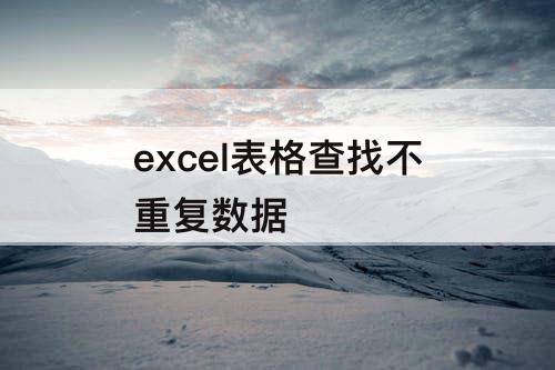 excel表格查找不重复数据