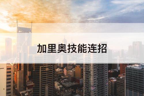 加里奥技能连招