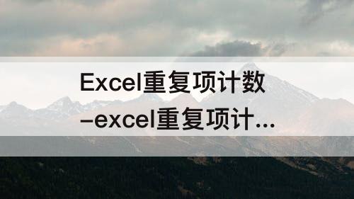 Excel重复项计数-excel重复项计数求和