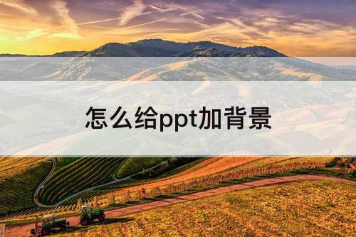 怎么给ppt加背景
