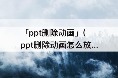 「ppt删除动画」(ppt删除动画怎么放映还有)