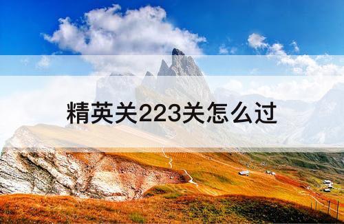 精英关223关怎么过