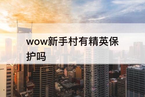 wow新手村有精英保护吗