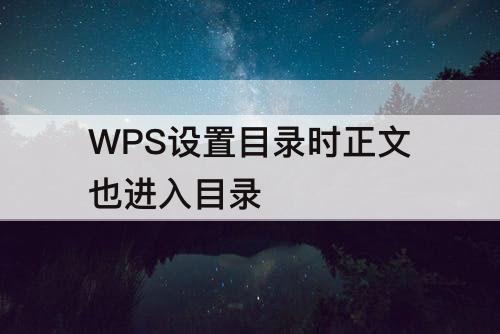 WPS设置目录时正文也进入目录