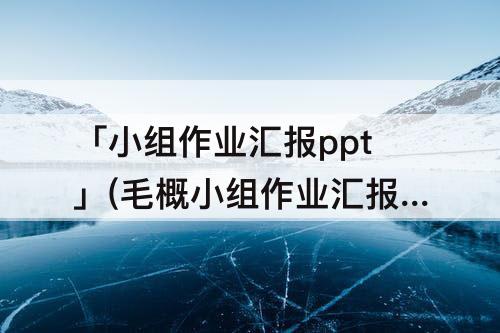「小组作业汇报ppt」(毛概小组作业汇报ppt)
