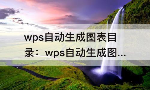 wps自动生成图表目录：wps自动生成图表目录不完整怎么办