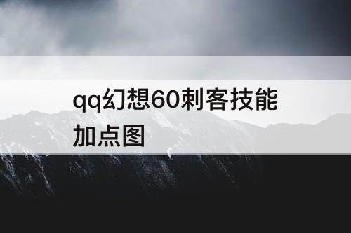 qq幻想60刺客技能加点图