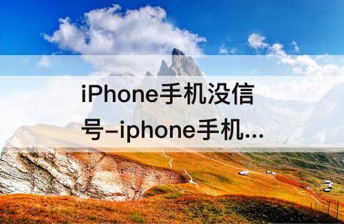 iPhone手机没信号-iphone手机没信号怎么回事